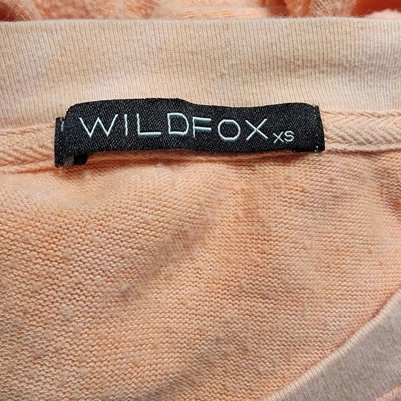 Wildfox Sz XS Rose All Day Sweatshirt Oversized Longline Orange Slouchy - Picture 4 of 6